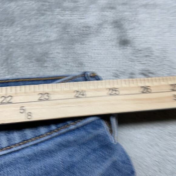 Men's True Nation Athletic Fit Y2k Bermuda Blue Jean Shorts Sz 50 Distressed - Picture 6 of 8